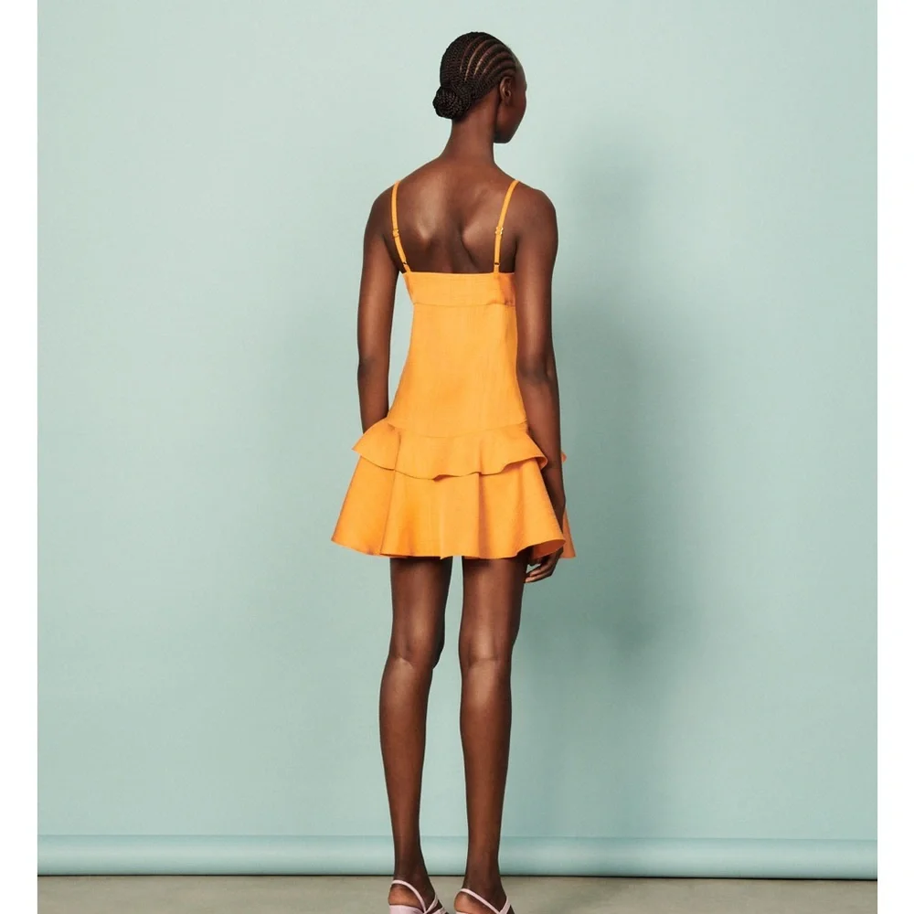 SANDRO Ruffled mini dress - Picture 3 of 7